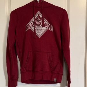 Solid Maroon Hooded Pullover Sweatshirt